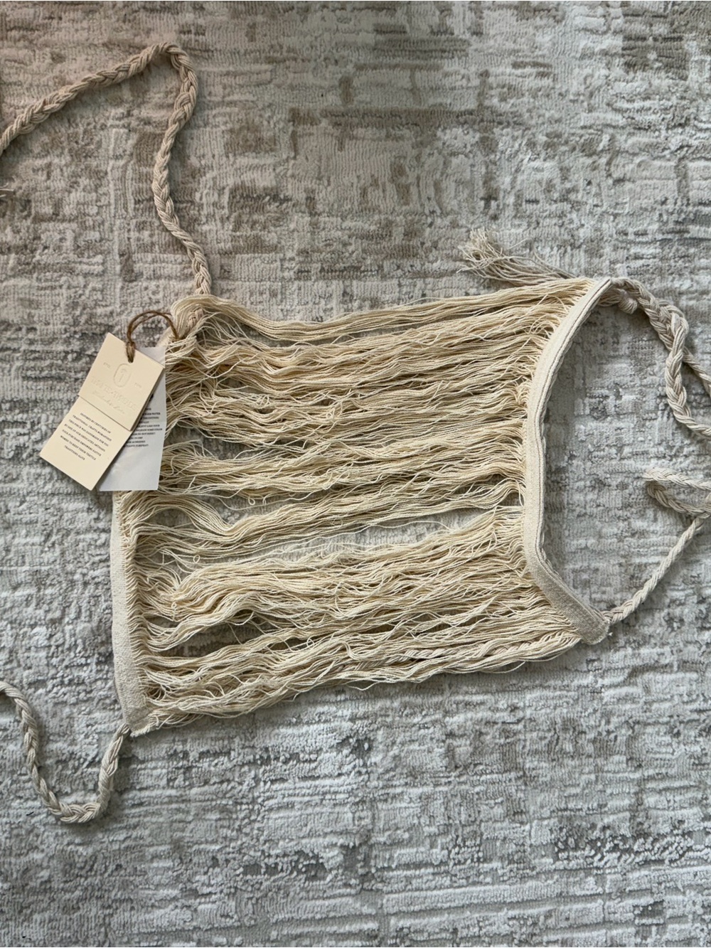 Neutral Cream Fringe Wall Hanging - Boho Textured Decor